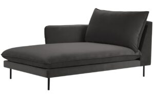 Cosmopolitan Design Šedá sametová lenoška Vienna 170 cm