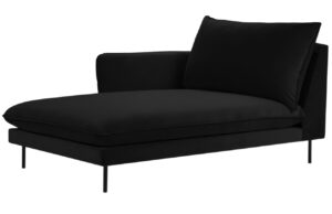 Cosmopolitan Design Černá sametová lenoška Vienna 170 cm