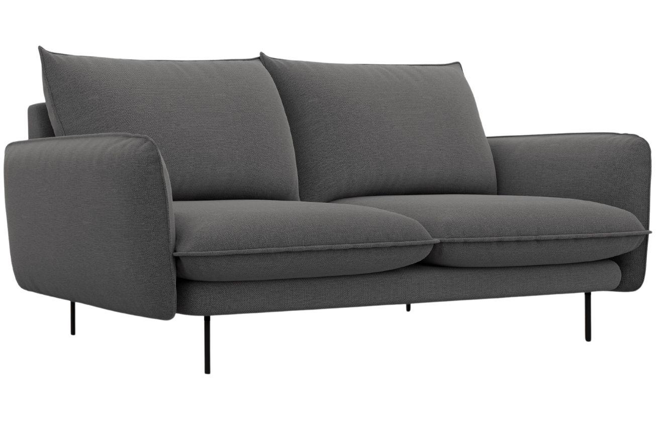 Cosmopolitan Design Tmavě šedá čalouněná dvoumístná pohovka Vienna 160 cm