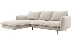 Cosmopolitan Design Světle béžová čalouněná rohová pohovka Vienna 225 cm