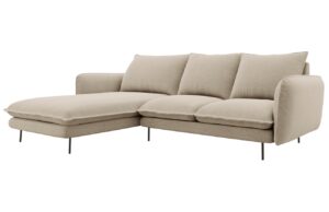 Cosmopolitan Design Béžová čalouněná rohová pohovka Vienna 225 cm