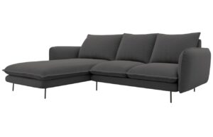 Cosmopolitan Design Tmavě šedá čalouněná rohová pohovka Vienna 225 cm