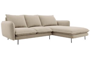 Cosmopolitan Design Béžová čalouněná rohová pohovka Vienna 225 cm