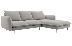 Cosmopolitan Design Světle šedá čalouněná rohová pohovka Vienna 225 cm