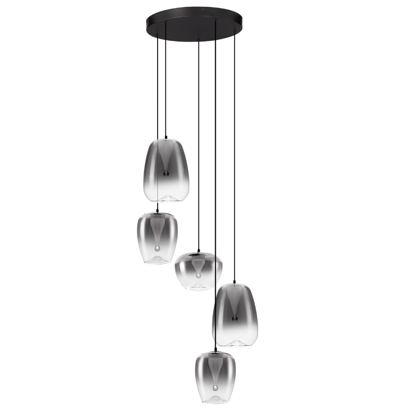 Nova Luce Kouřově šedé skleněné závěsné LED světlo Oblo 47 cm