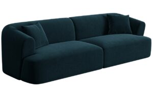 Cosmopolitan Design Petrolejově modrá sametová čtyřmístná pohovka Campi 255 cm