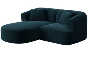 Cosmopolitan Design Petrolejově modrá sametová rohová pohovka Campi 180 cm