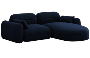 Cosmopolitan Design Královsky modrá sametová rohová pohovka Sydney 230 cm