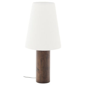 Kave Home Tmavá dřevěná stojací lampa Marga 110 cm