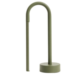 Kave Home Zelená kovová stolní LED lampa Bow