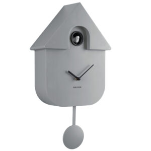 Present time Šedé kukačkové hodiny Modern Cuckoo