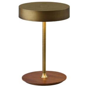 Halo Design Mosazná kovová nabíjecí stolní LED lampa On the Move 19 cm