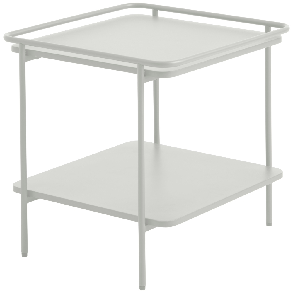 Unique Furniture Světle šedý kovový odkládací stolek Yuba 45 x 45 cm
