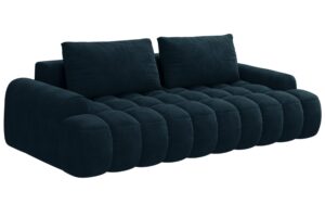 Cosmopolitan Design Tmavě modrá sametová rozkládací pohovka Linz 250 cm