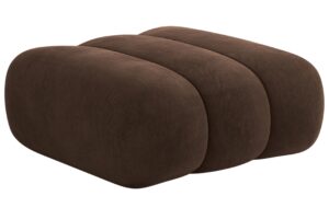 Cosmopolitan Design Hnědá sametová podnožka Koge 95 x 95 cm