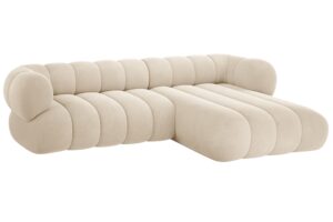 Cosmopolitan Design Světle béžová sametová rohová pohovka Koge 270 cm