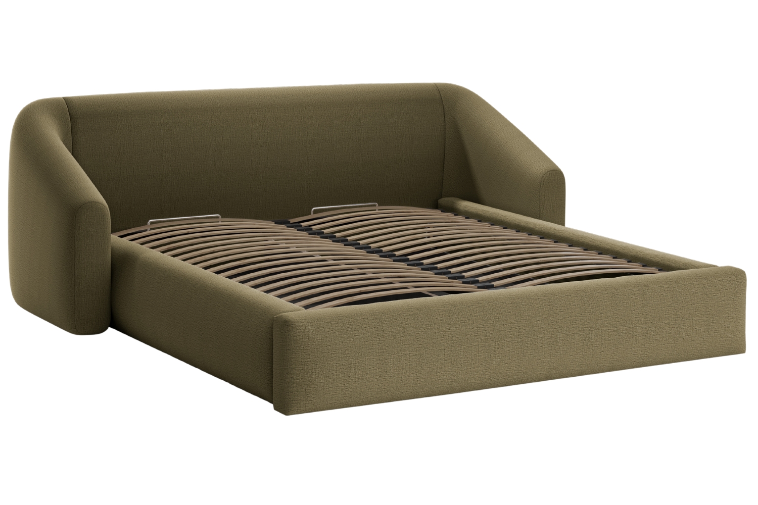 Cosmopolitan Design Zelená dvoulůžková postel Campi 160 x 200 cm s úložným prostorem