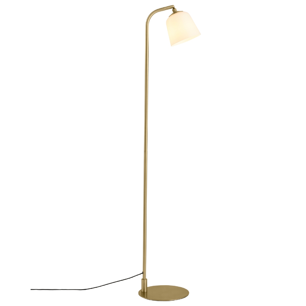 Halo Design Bílá skleněná stojací lampa Room 49
