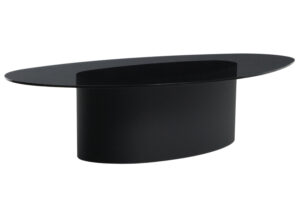 Kave Home Černý skleněný konferenční stolek Olir 140 x 81 cm