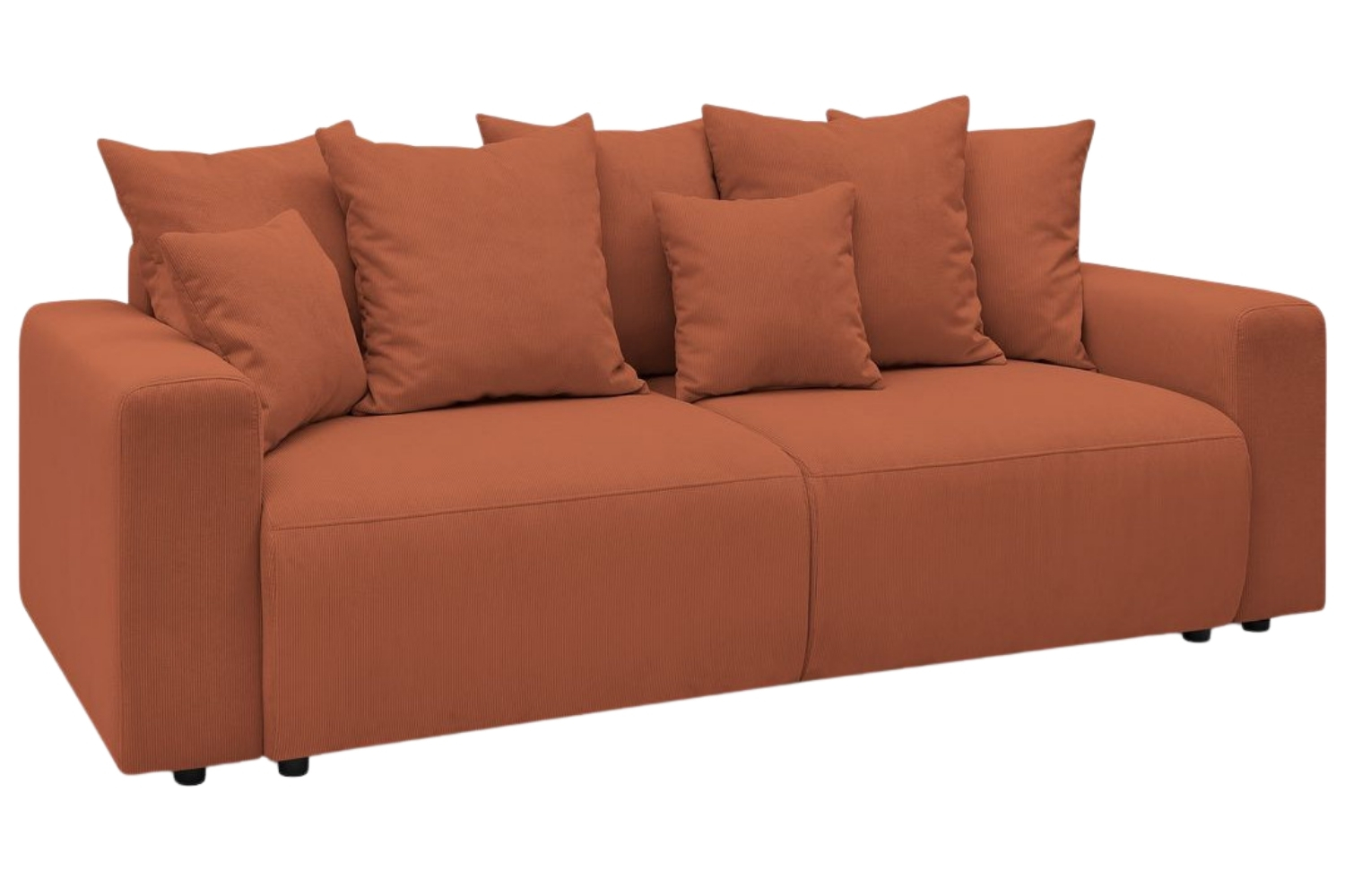 Bobochic Paris Terakotově oranžová manšestrová rozkládací pohovka Envy 245 cm