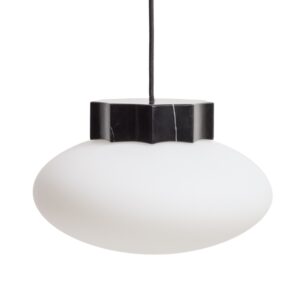Kave Home Černo-bílé mramorové závěsné světlo Idela Ø26cm
