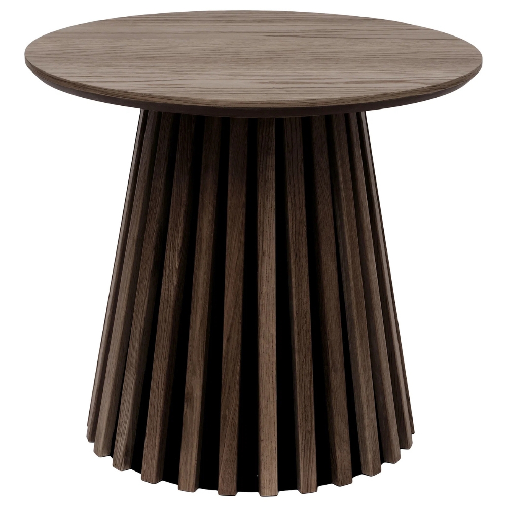 Nordic Living Tmavý dubový odkládací stolek Osaka 50 cm