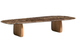 Kave Home Hnědý mramorový konferenční stolek Pirita 147 x 65 cm