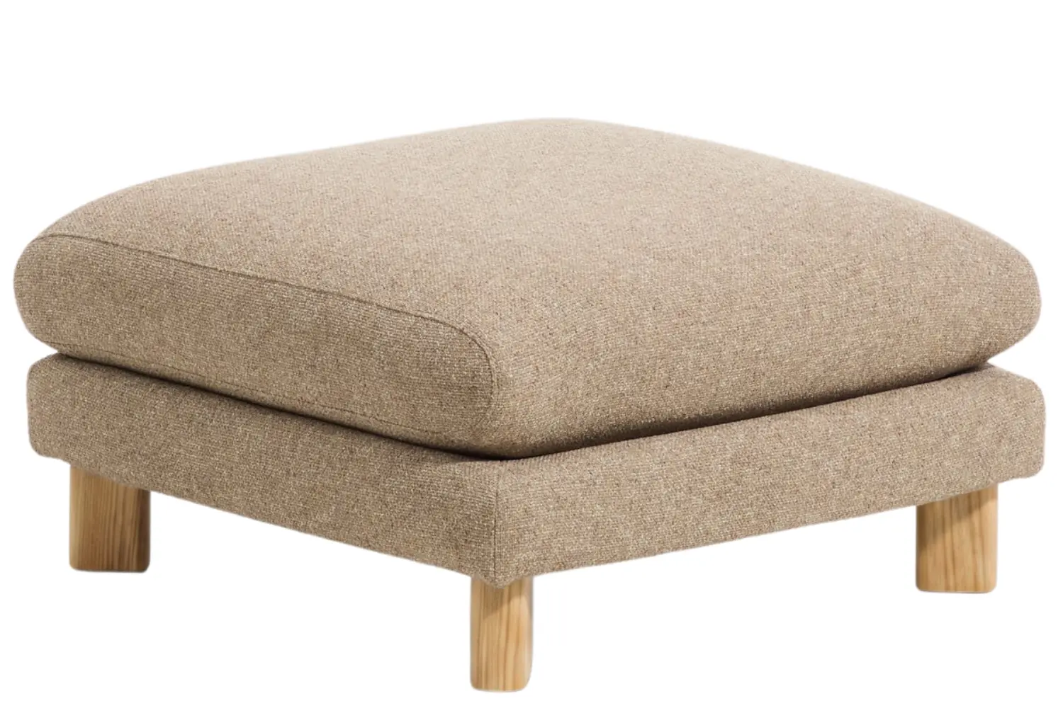 Kave Home Hnědá podnožka Vera 80 x 80 cm s dubovou podnoží