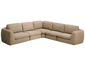 Kave Home Hnědá čalouněná rohová pohovka Vera 330 cm