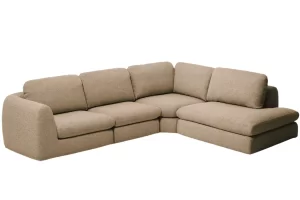 Kave Home Hnědá čalouněná rohová pohovka Vera 330 cm