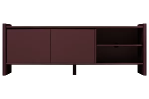 noo.ma Červený lakovaný TV stolek Rali 160 x 48 cm