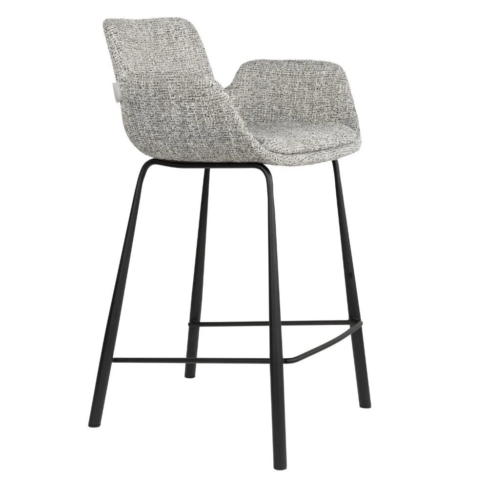Zuiver Šedá čalouněná barová židle BRIT 68 cm