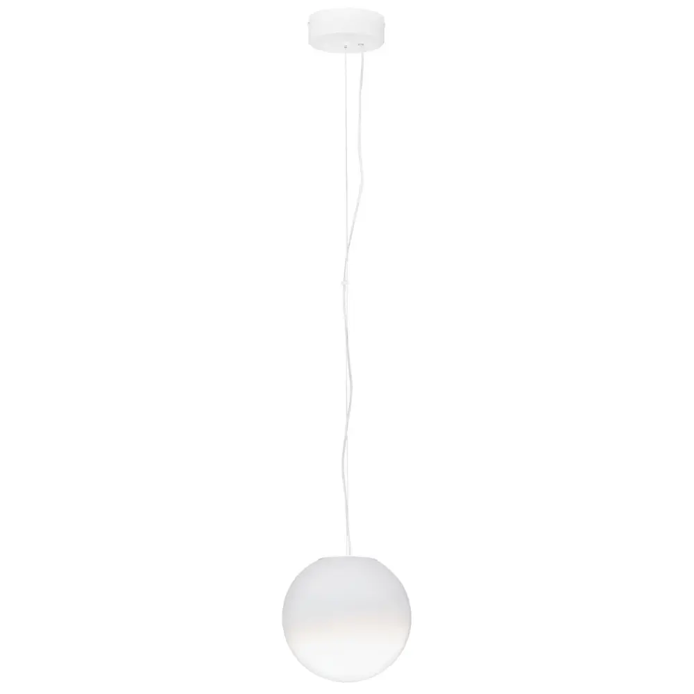 Nova Luce Bílé skleněné závěsné LED světlo Bolita 20 cm