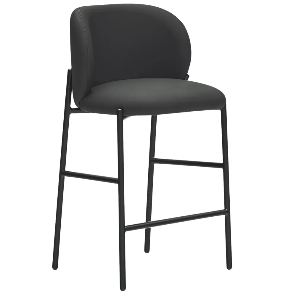 Teulat Černá koženková barová židle Mogi 63 cm