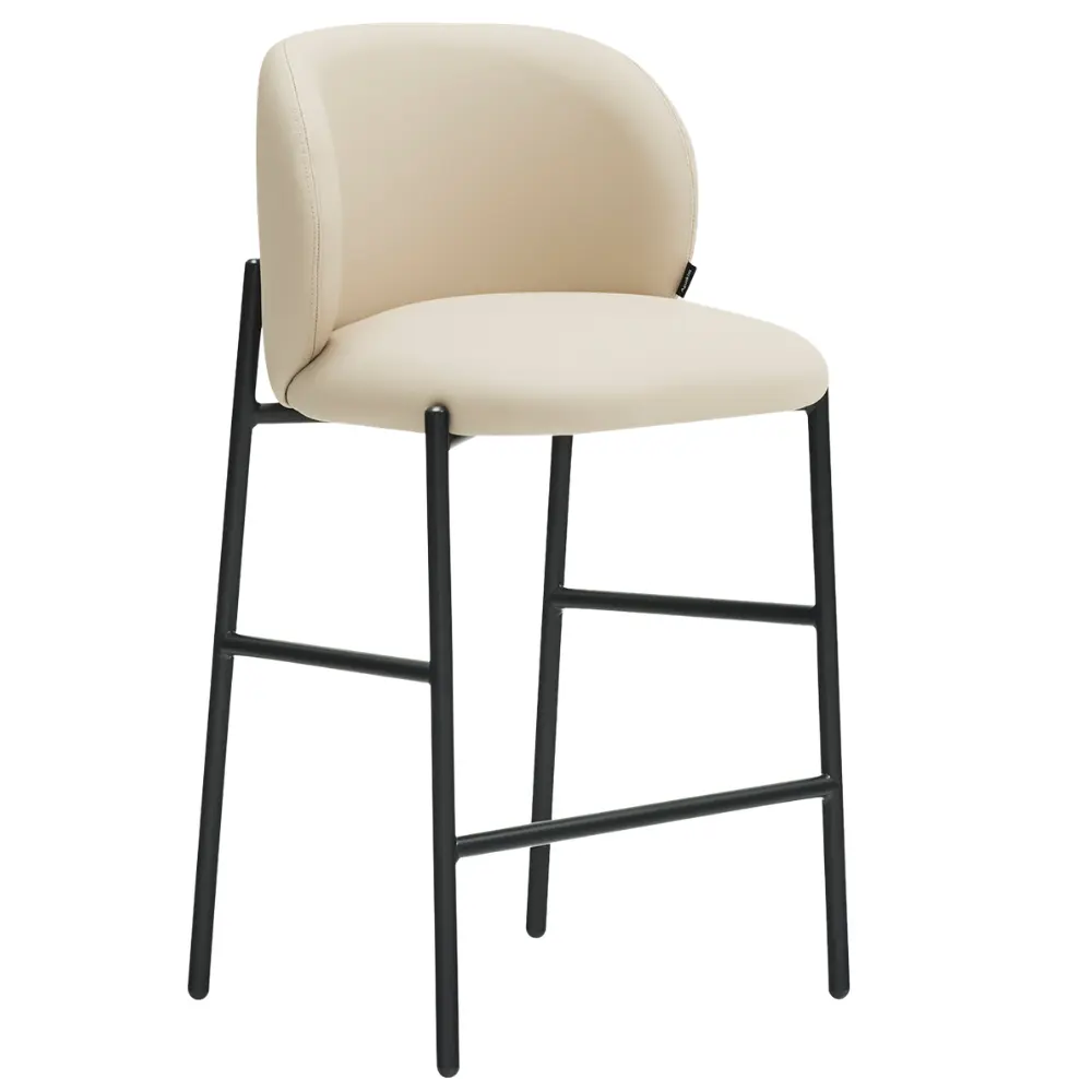 Teulat Béžová koženková barová židle Mogi 63 cm